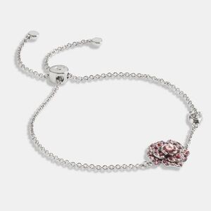 ✨NWOT Coach silver pave rose slider bracelet